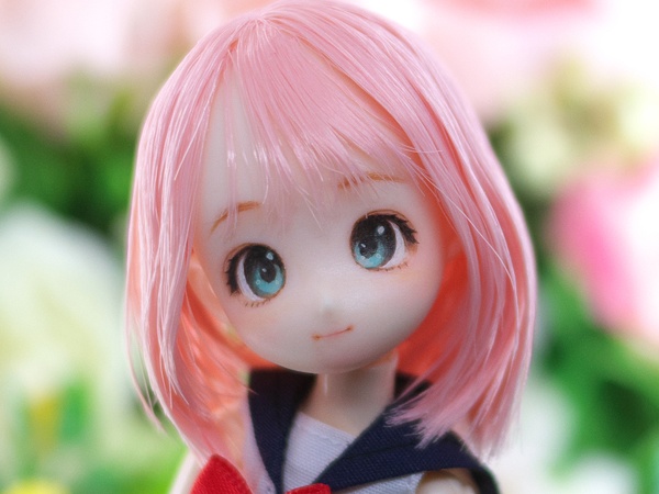 オビツ11-01ホワイティ肌カスタムヘッド　手描き一点もの