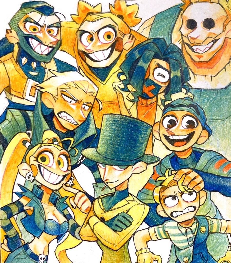 MADVILLAINS原画色紙 色鉛筆