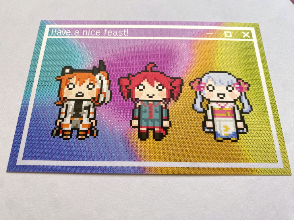 ポストカード(ドット)重音テト、つくよみちゃん、足立レイ