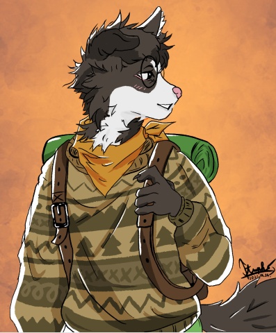 Autumn background for phone, canine furry art