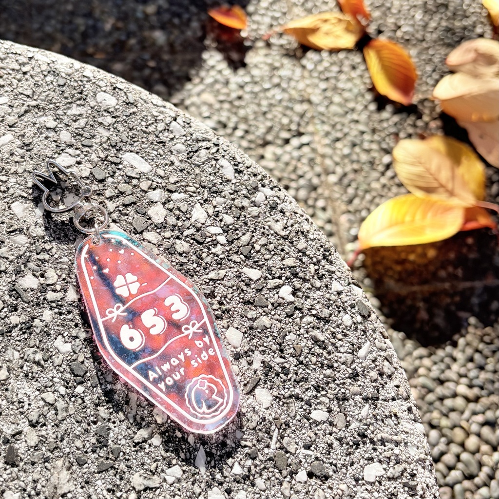 【ラスト2個】オーロラきらきらモーテル風キーホルダー+ミニメッセージカード