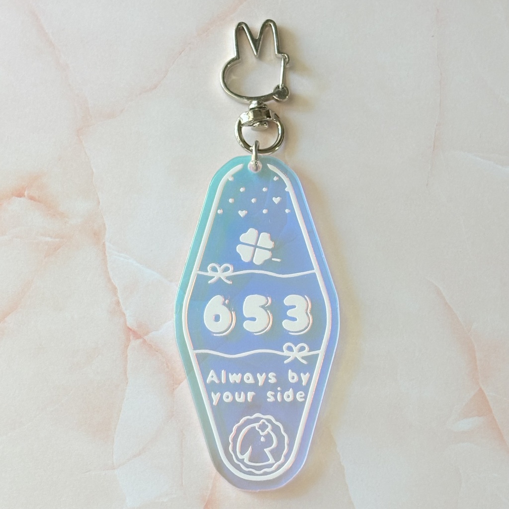 【ラスト2個】オーロラきらきらモーテル風キーホルダー+ミニメッセージカード