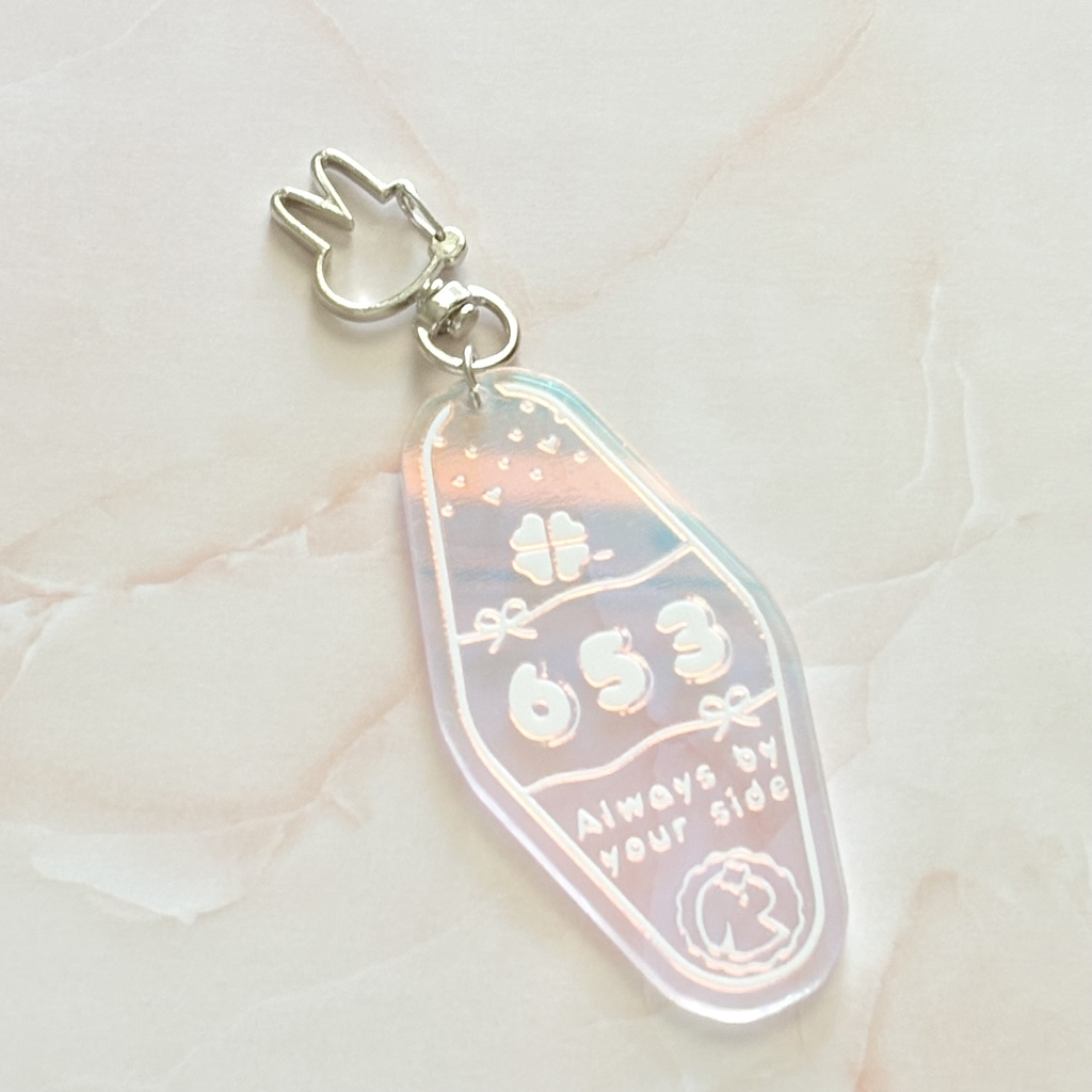 【ラスト2個】オーロラきらきらモーテル風キーホルダー+ミニメッセージカード