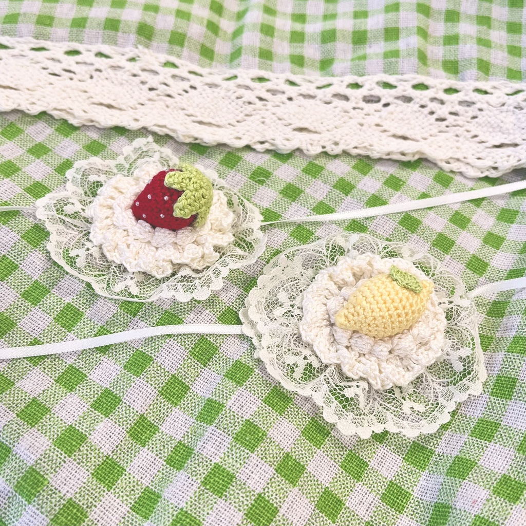 いちごとレモンのホイップヘッドドレス
