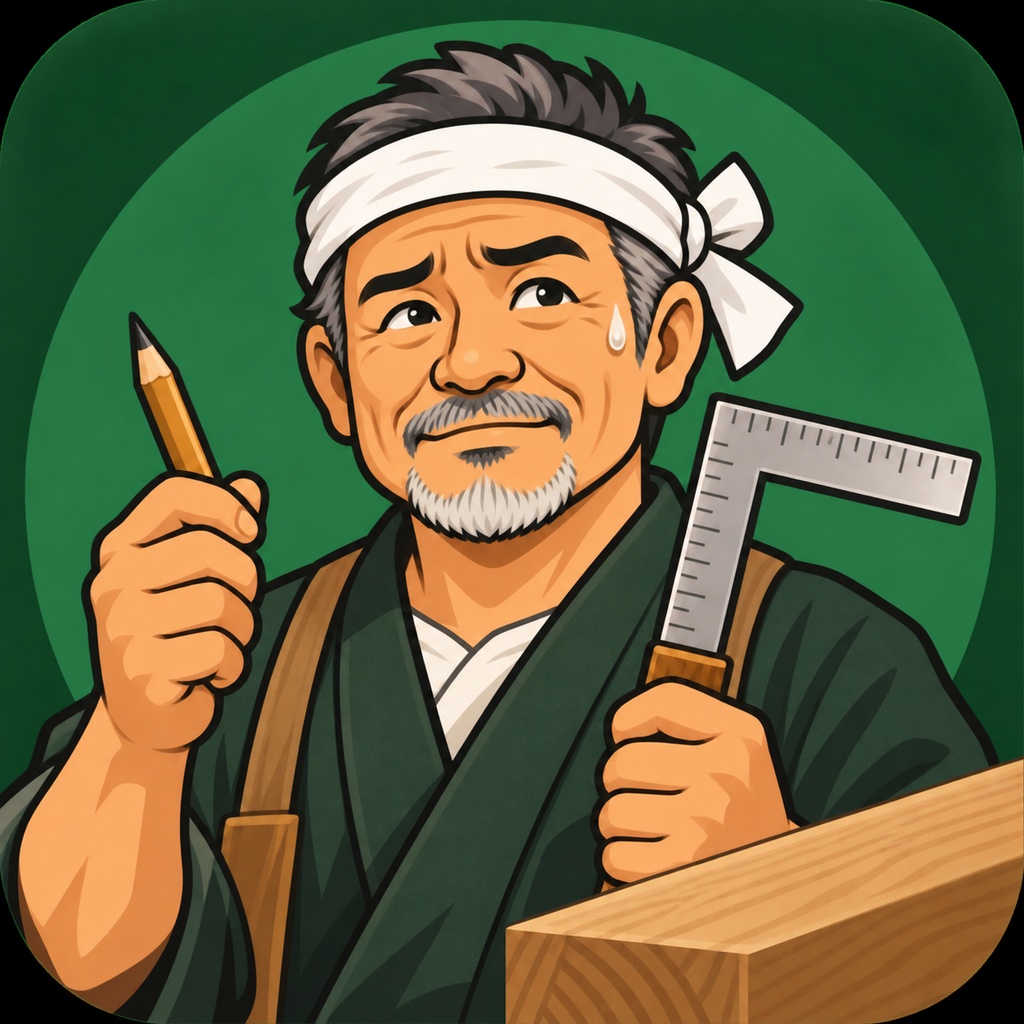 大工の材料拾い支援 ― 図面・部屋寸法から数量計算（Windows版）