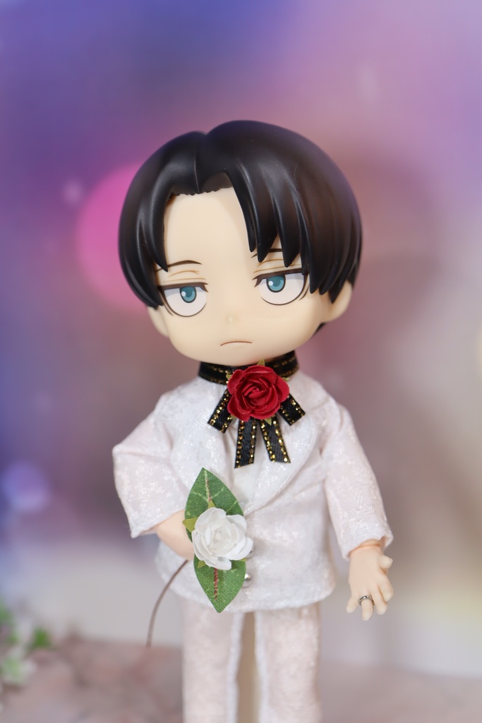 薔薇のリボンタイ・ローズブラック(オビツ11サイズ)