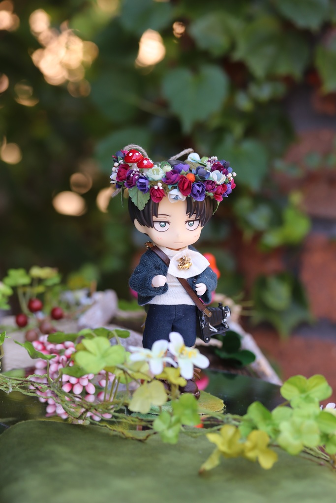 小人の花冠（キノコちょこん）オビツ11サイズ　布花