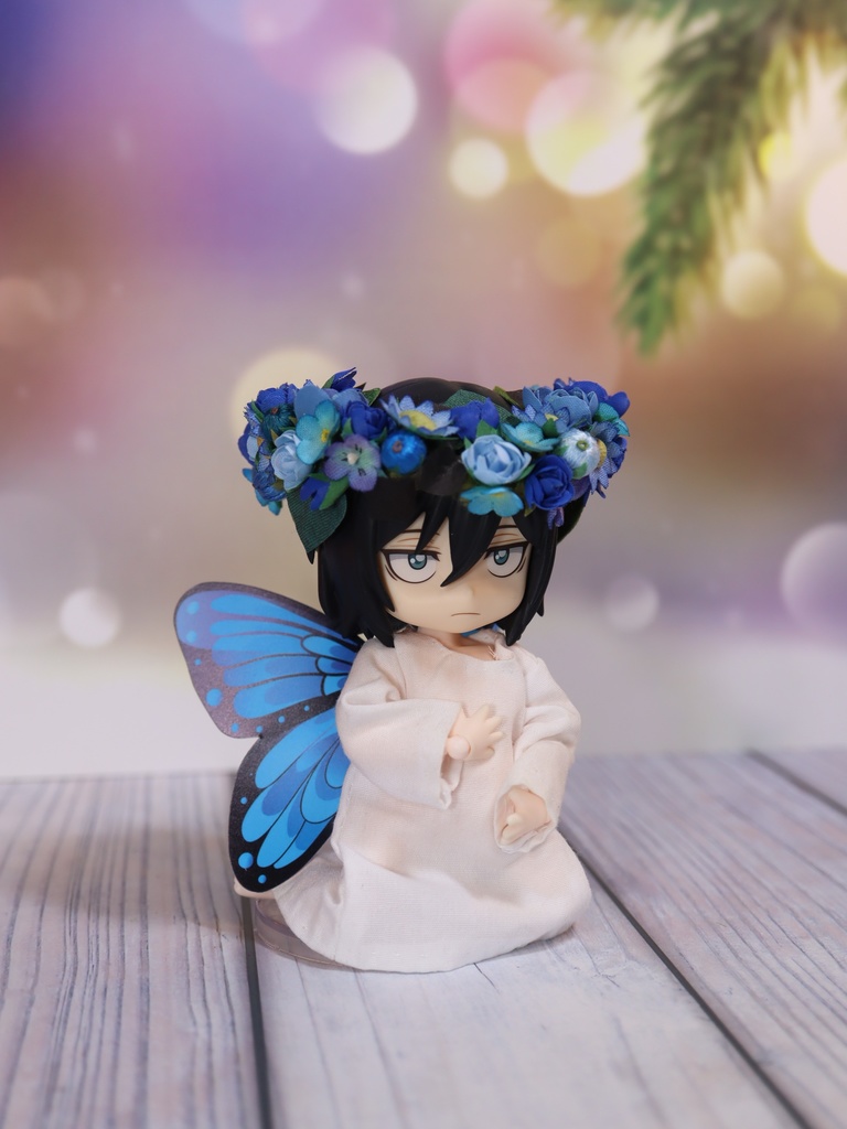 小人の花冠・世界一美しい蝶　オビツ11サイズ　布花