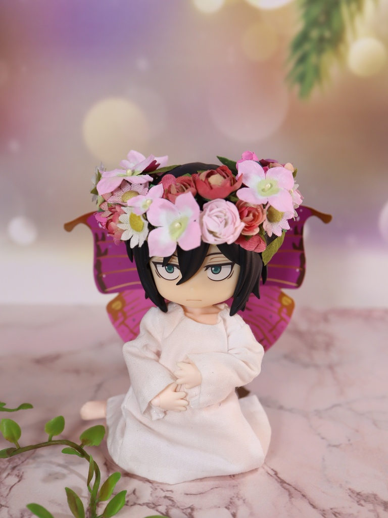 小人の花冠・フェアリークイーン　（オビツ11サイズ）　布花