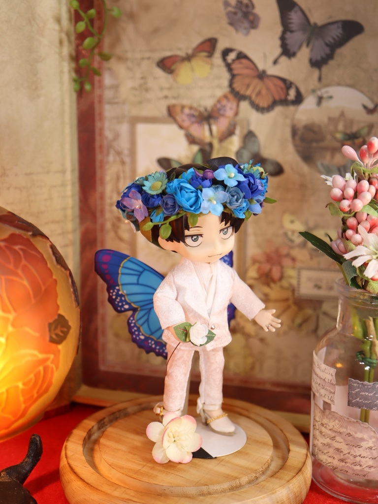 小人の花冠・世界一美しい蝶 オビツ11サイズ 布花