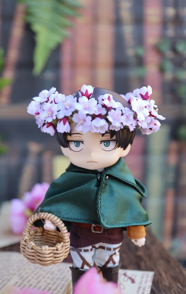 桜の花冠（ねんどろいどどーるサイズ）布花