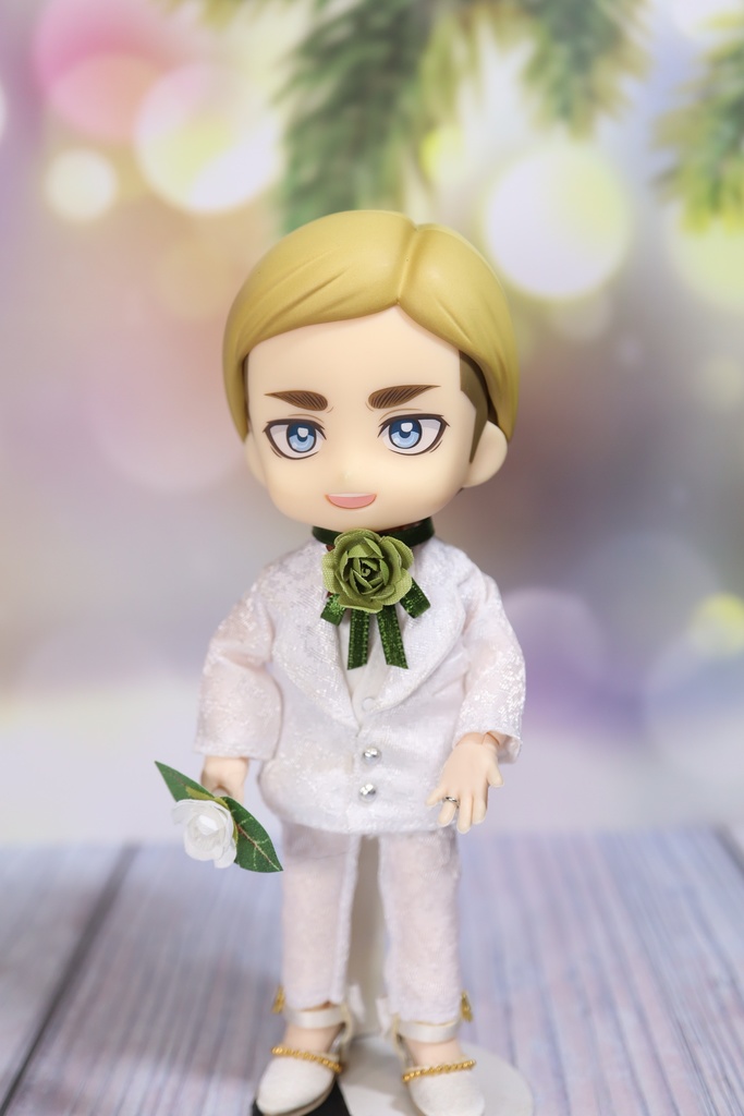 薔薇のリボンタイ・抹茶（オビツ11サイズ）