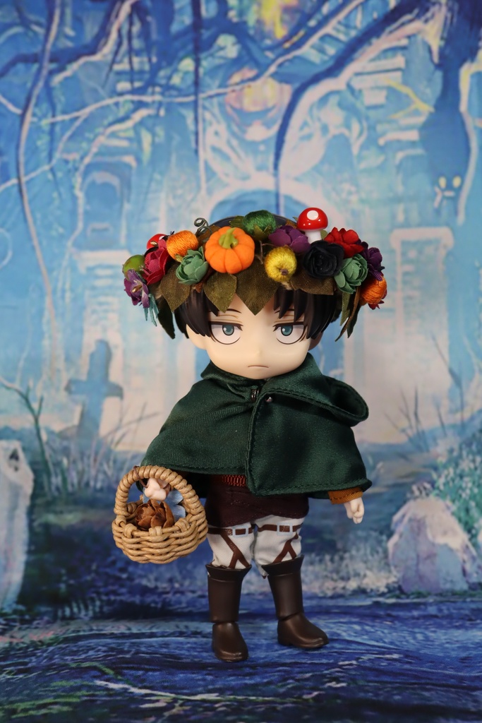 花冠～木の実、きのまま（ねんどろいどヘッドサイズ）　布花