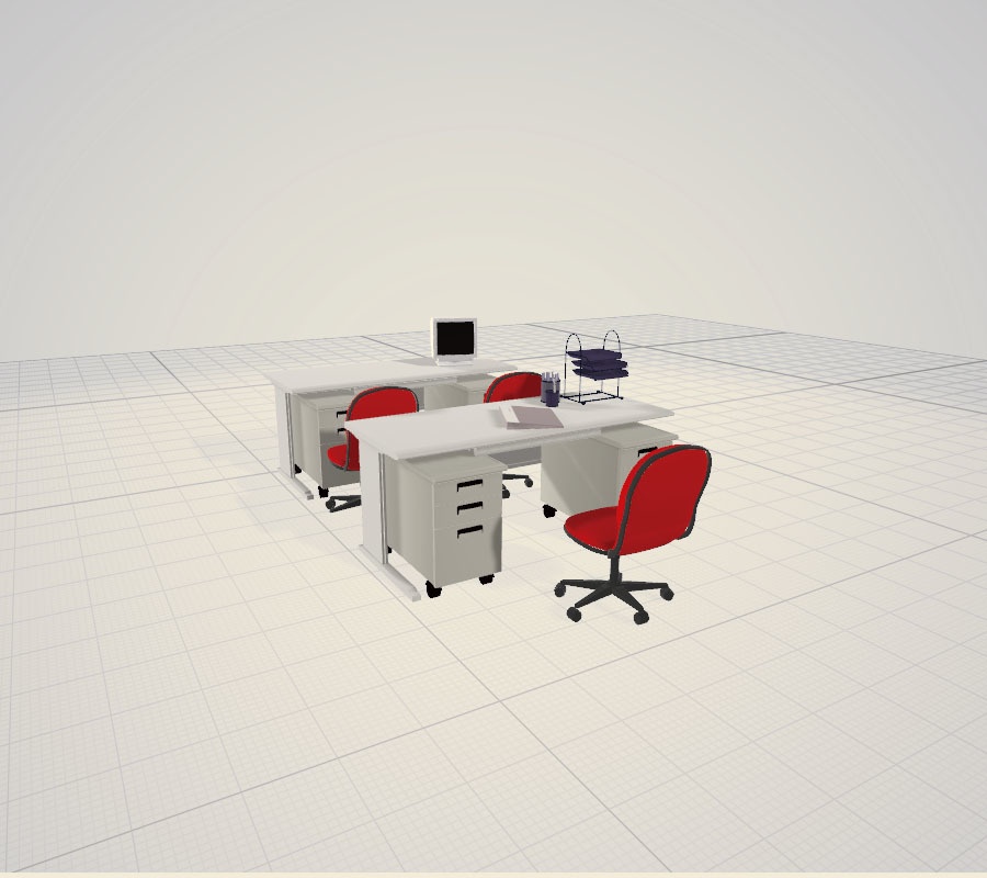 3d   デスク　オフィス