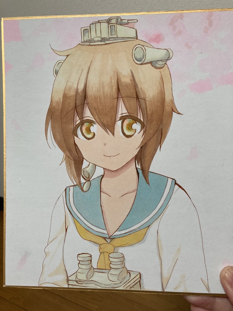 艦これ手描き中色紙（雪風）