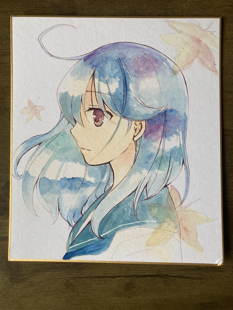 中色紙。艦これ潮