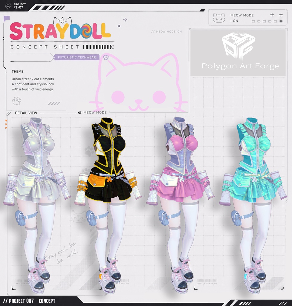 【Shinano/Plum/Rurune対応】StrayDoll - Y2K Futuristic Techwear