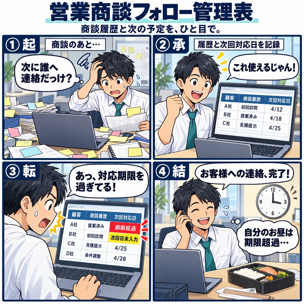 営業商談フォロー管理表 / Sales Meeting Follow-Up Tracker