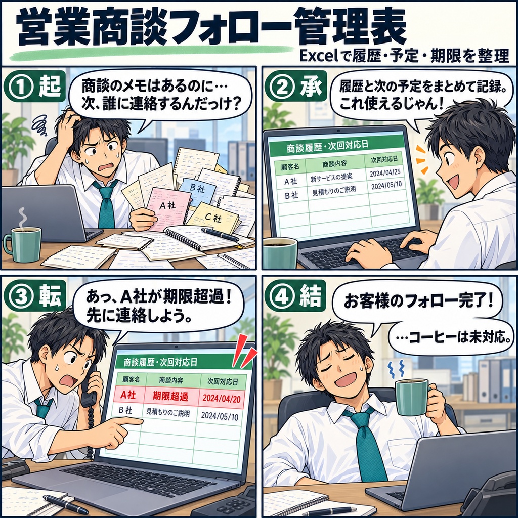 営業商談フォロー管理表 / Sales Meeting Follow-Up Tracker