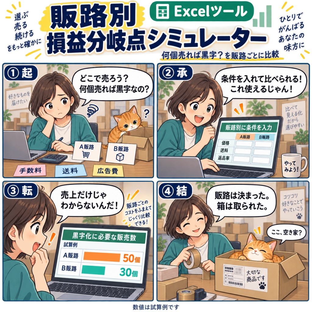 販路別 損益分岐点シミュレーター / Break-Even Simulator by Sales Channel