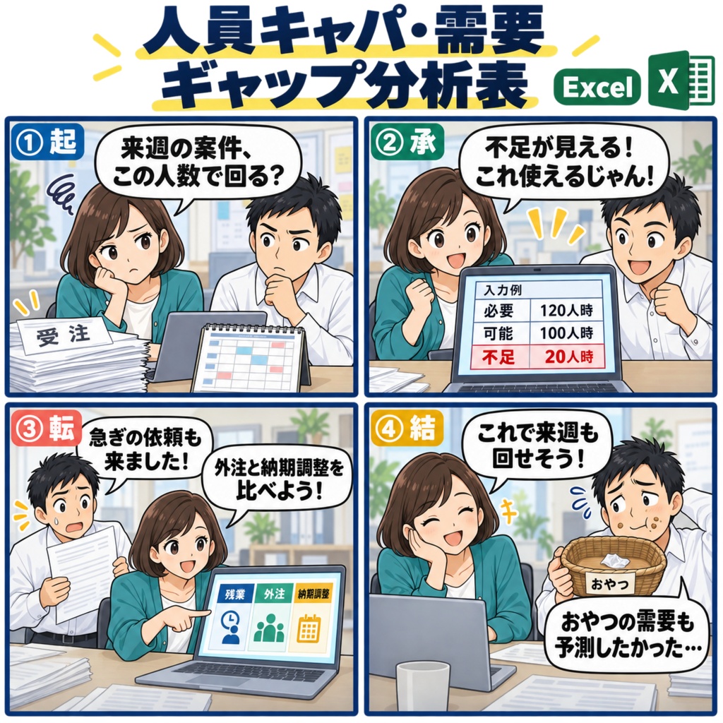 人員キャパ・需要 ギャップ分析表 / Workforce Capacity and Demand Gap Analysis Worksheet
