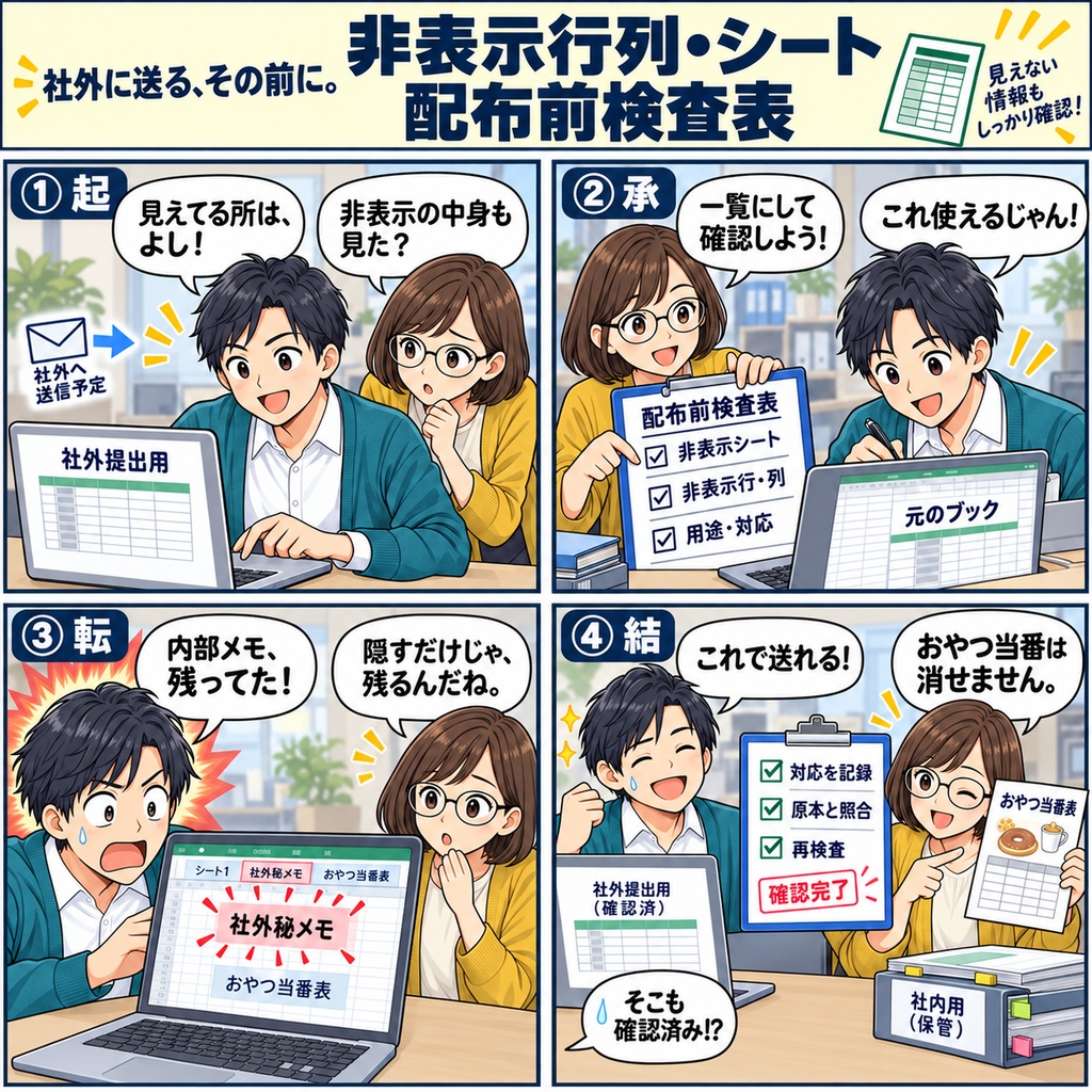非表示行列・シート 配布前検査表 / Pre-Distribution Checklist for Hidden Rows, Columns, and Sheets
