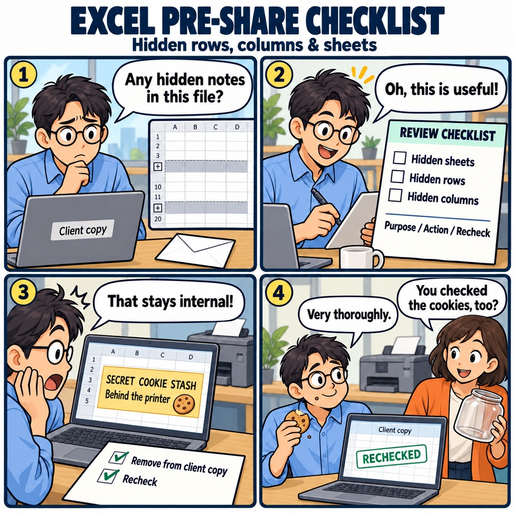 非表示行列・シート 配布前検査表 / Pre-Distribution Checklist for Hidden Rows, Columns, and Sheets