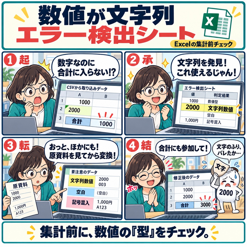 数値が文字列 エラー検出シート / Error Detection Sheet for Numbers Stored as Text
