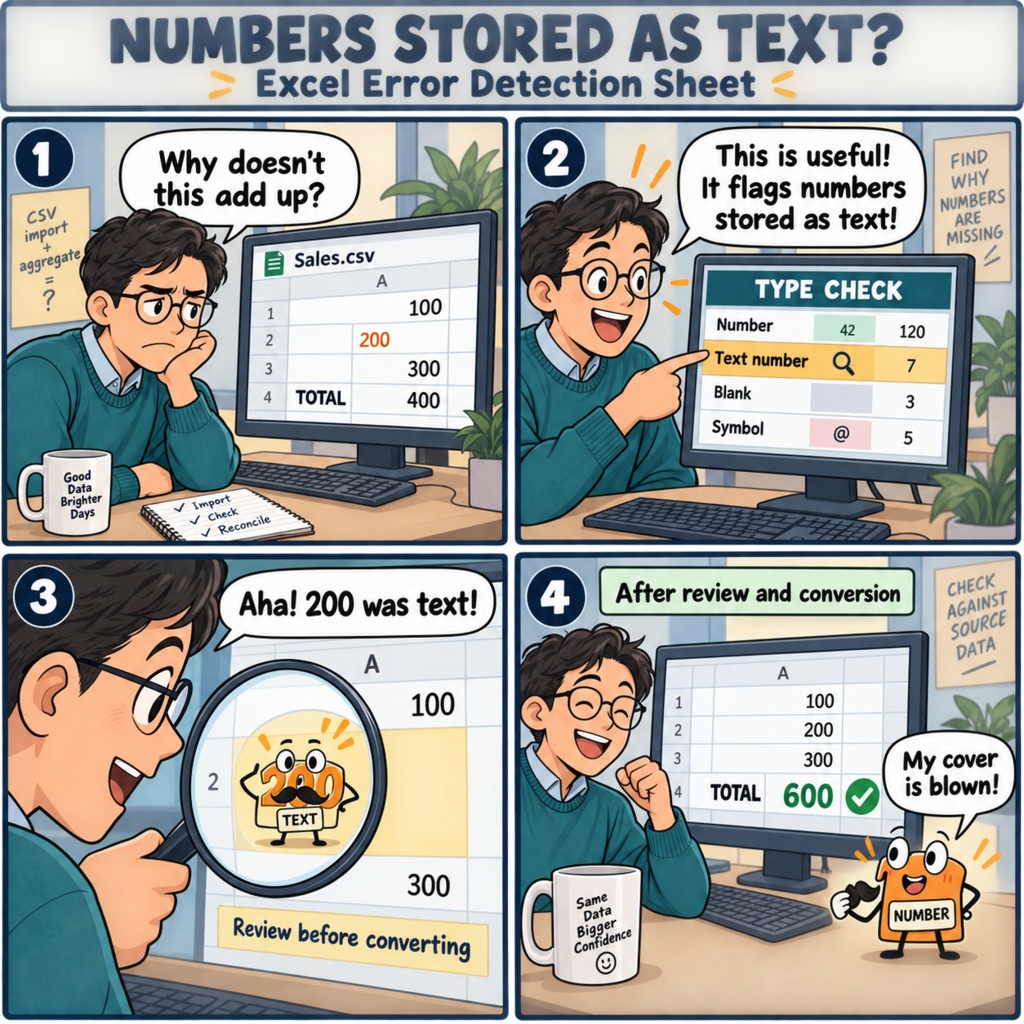 数値が文字列 エラー検出シート / Error Detection Sheet for Numbers Stored as Text