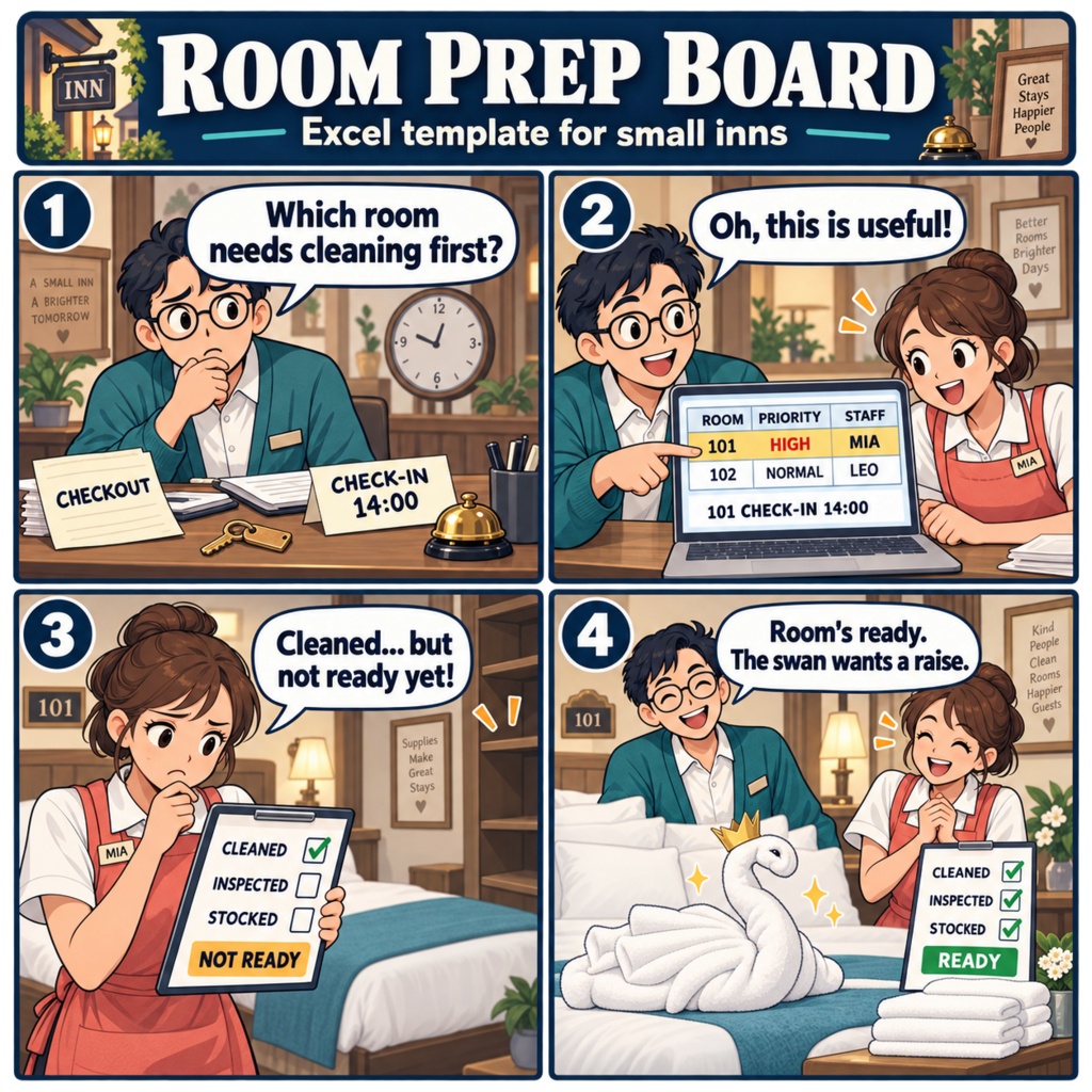 小規模宿泊 清掃・客室準備ボード / Cleaning and Room Preparation Board for Small Lodging Properties