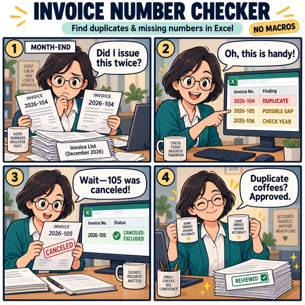 請求番号 重複・欠番チェッカー / Invoice Number Duplicate and Gap Checker