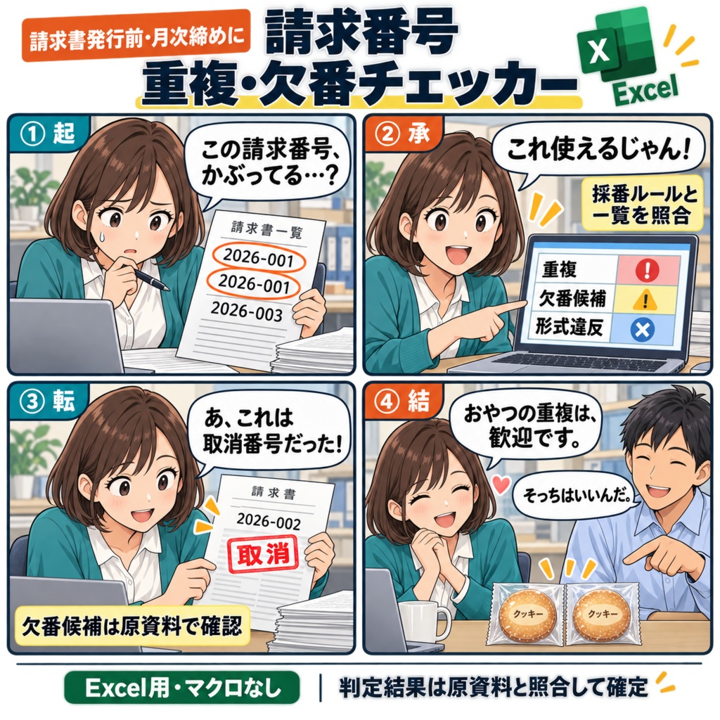 請求番号 重複・欠番チェッカー / Invoice Number Duplicate and Gap Checker