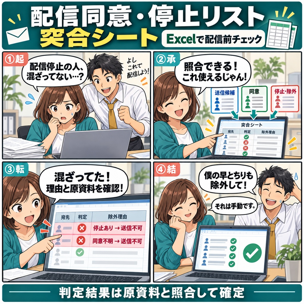配信同意・停止リスト 突合シート / Opt-In and Opt-Out List Reconciliation Sheet