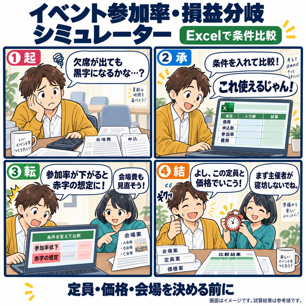 イベント参加率・損益分岐シミュレーター / Event Participation Rate and Break-Even Simulator
