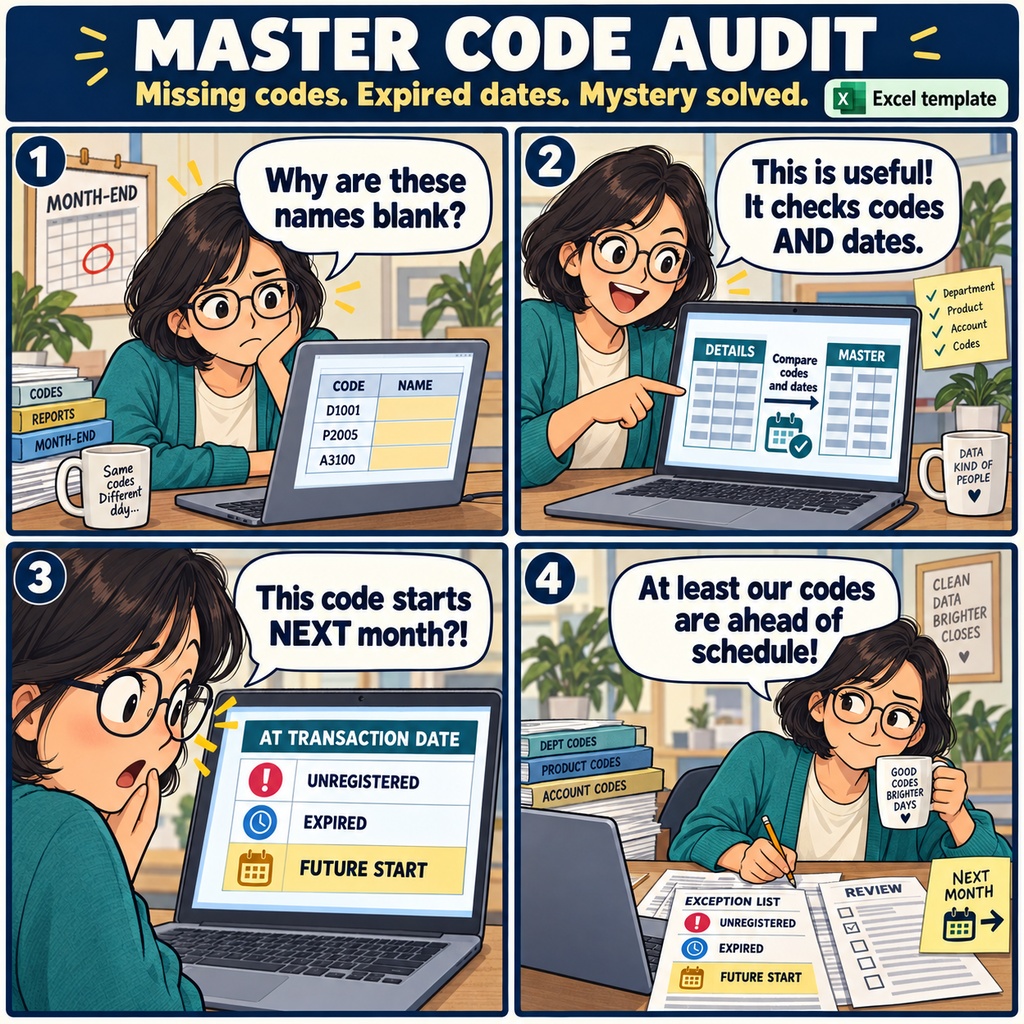 マスター未登録コード・孤立参照検査表 / Validation Sheet for Codes Missing from Master Data and Orphaned References