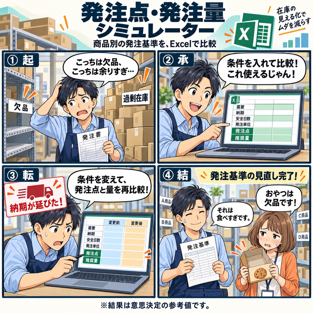 発注点・発注量 シミュレーター / Reorder Point and Order Quantity Simulator