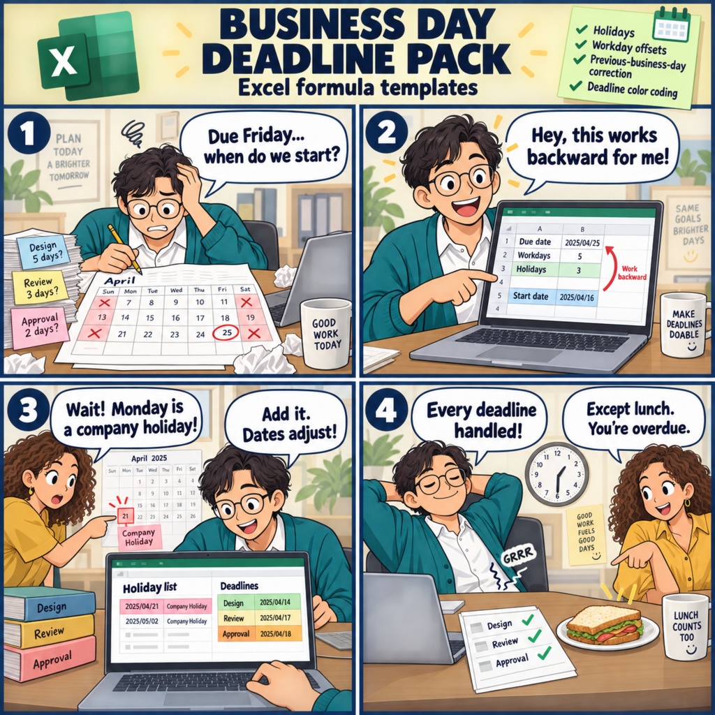 営業日・締切 逆算関数パック / Business Day and Deadline Back-Calculation Function Pack