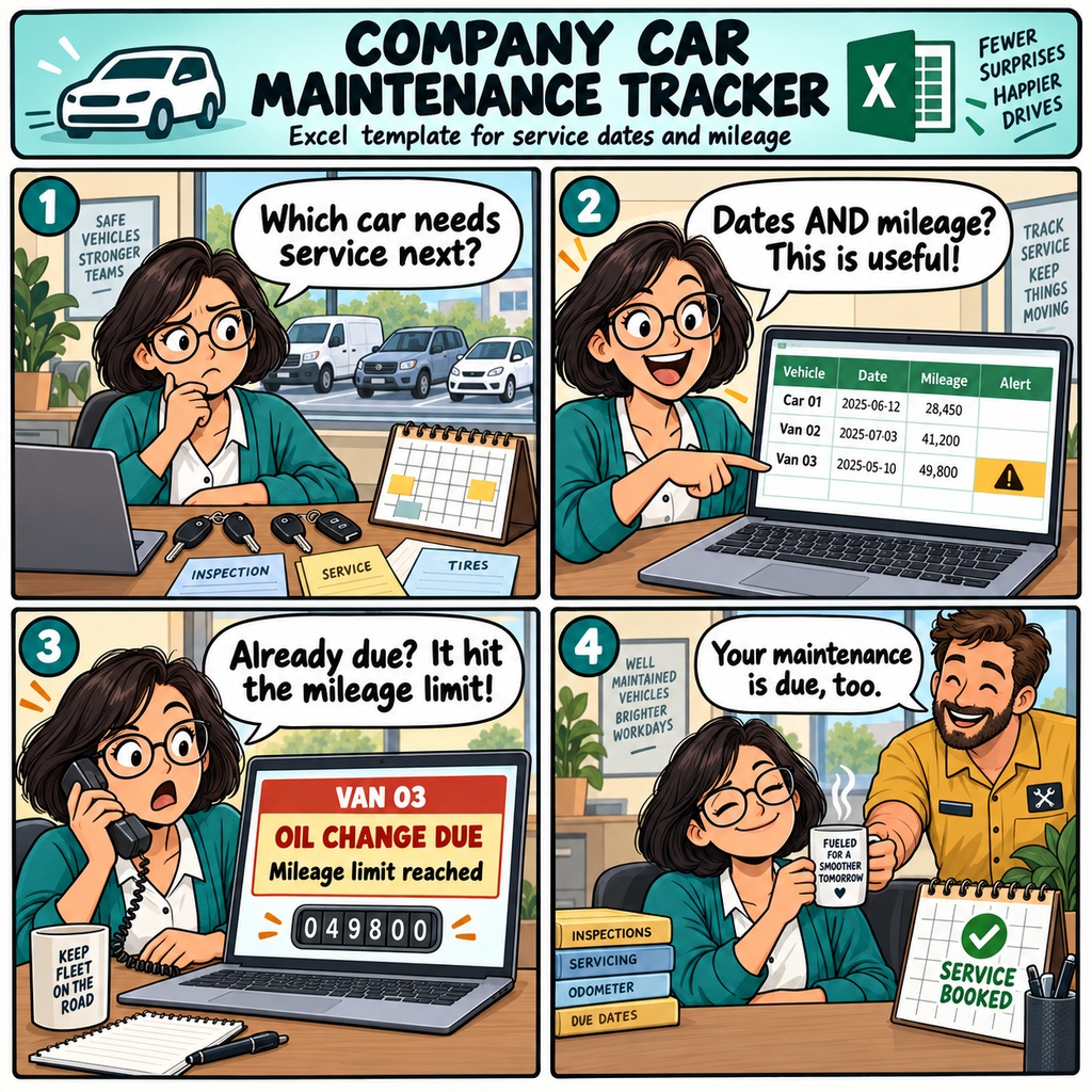 社用車 点検・整備・走行距離管理表 / Company Vehicle Inspection, Maintenance, and Mileage Log