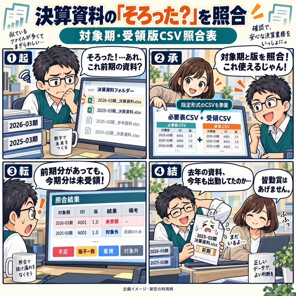 金融分析担当の決算資料 対象期・受領版CSV照合表 / Financial Results Document CSV Reconciliation Table for Financial Analysts: Reporting Period and Received Version