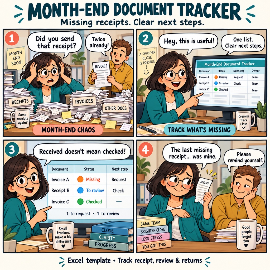 月次締めの不足証憑・差戻し回収表 / Month-End Close Missing and Returned Supporting Documents Tracker