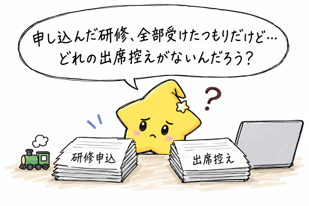 研修申込・受講照合（鉄道運転従事者本人用）｜申込状況・受講記録・開催日経過の記録なし確認 Excel