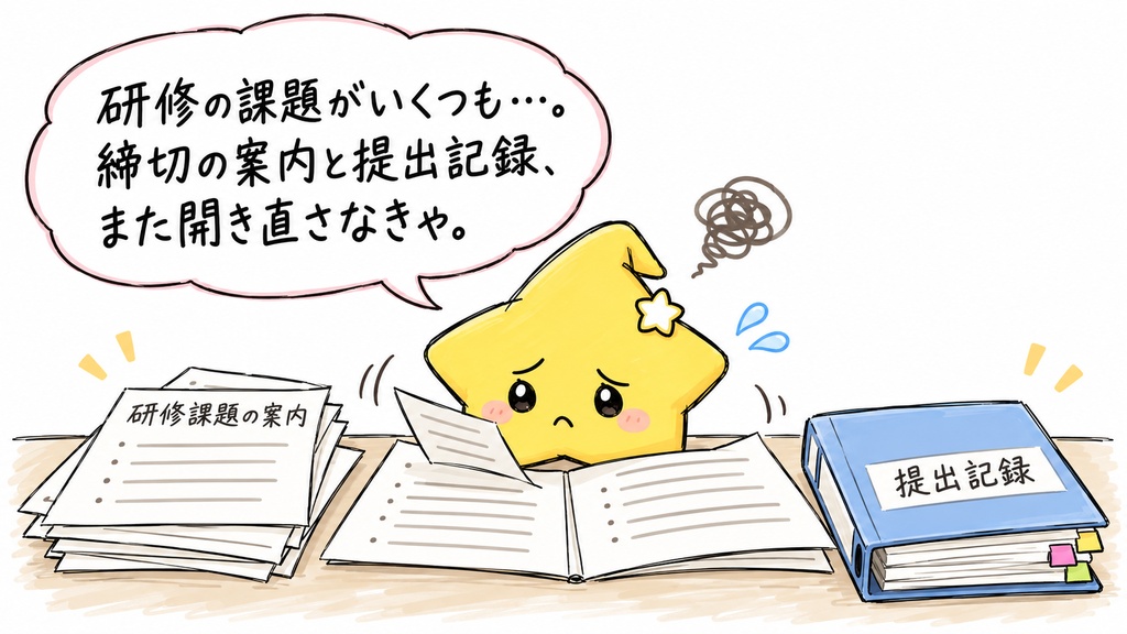研修課題の提出確認（刑務官向け）｜締切日・提出日・提出状況 Excel