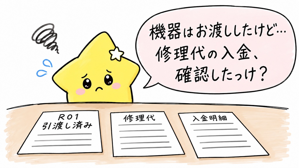 電気機器修理代の入金確認｜修理受付ごとの請求待ち・一部入金・期限超過・残額 Excel