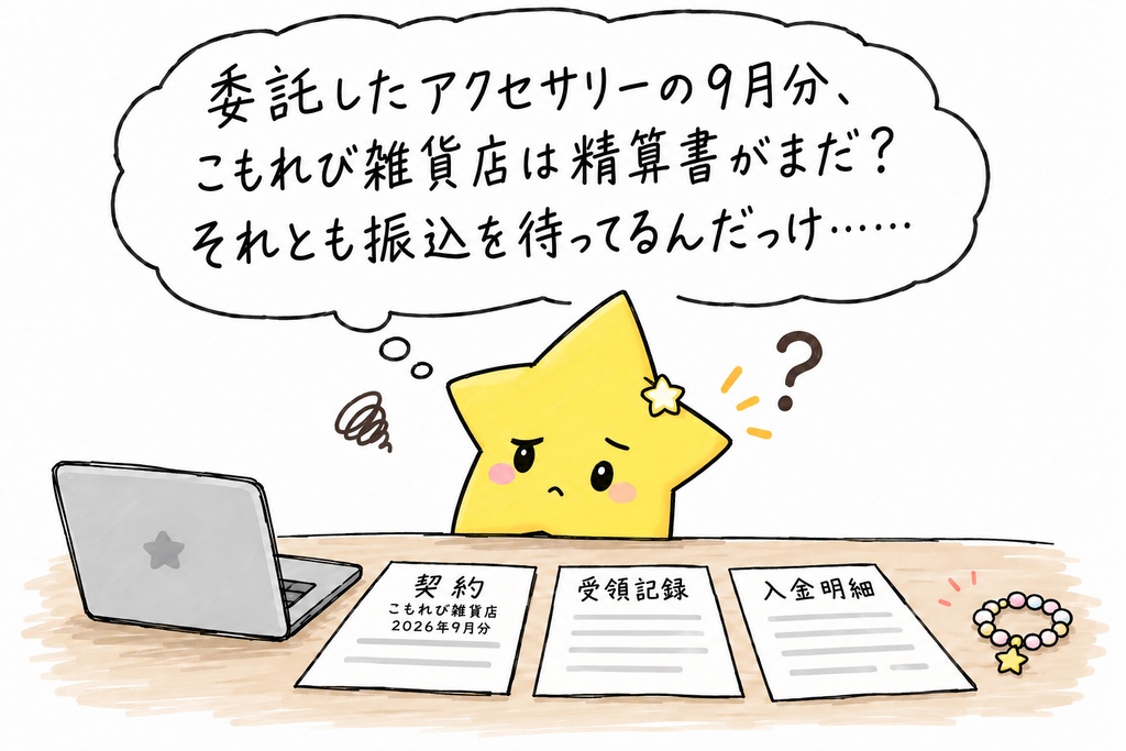 ハンドメイド委託販売の精算・入金確認｜委託先別・月別の精算書待ち・振込待ち・期限超過・残額 Excel