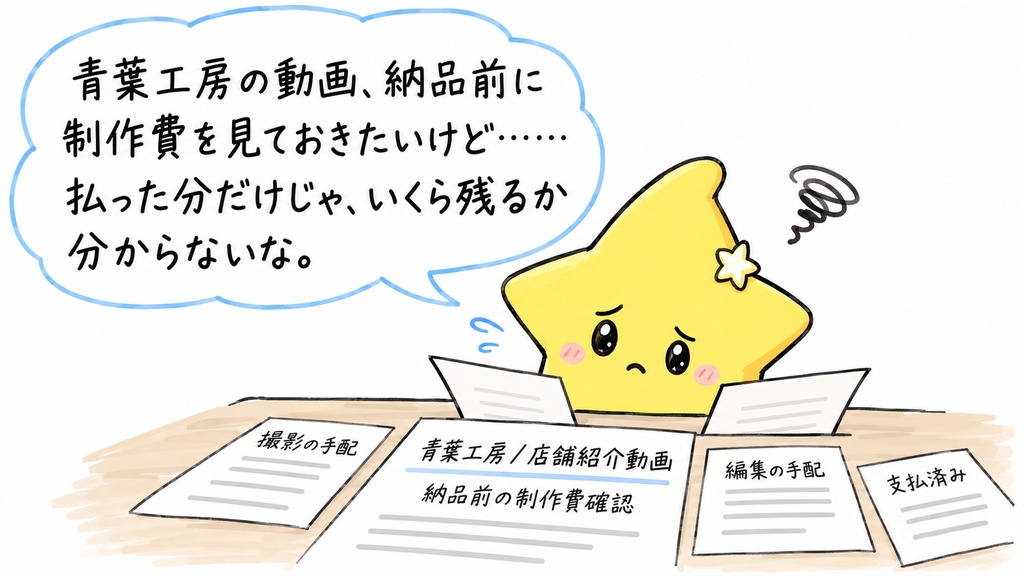 受託動画の制作費確認｜工程別外注費・予定総直接原価・予定粗利 Excel