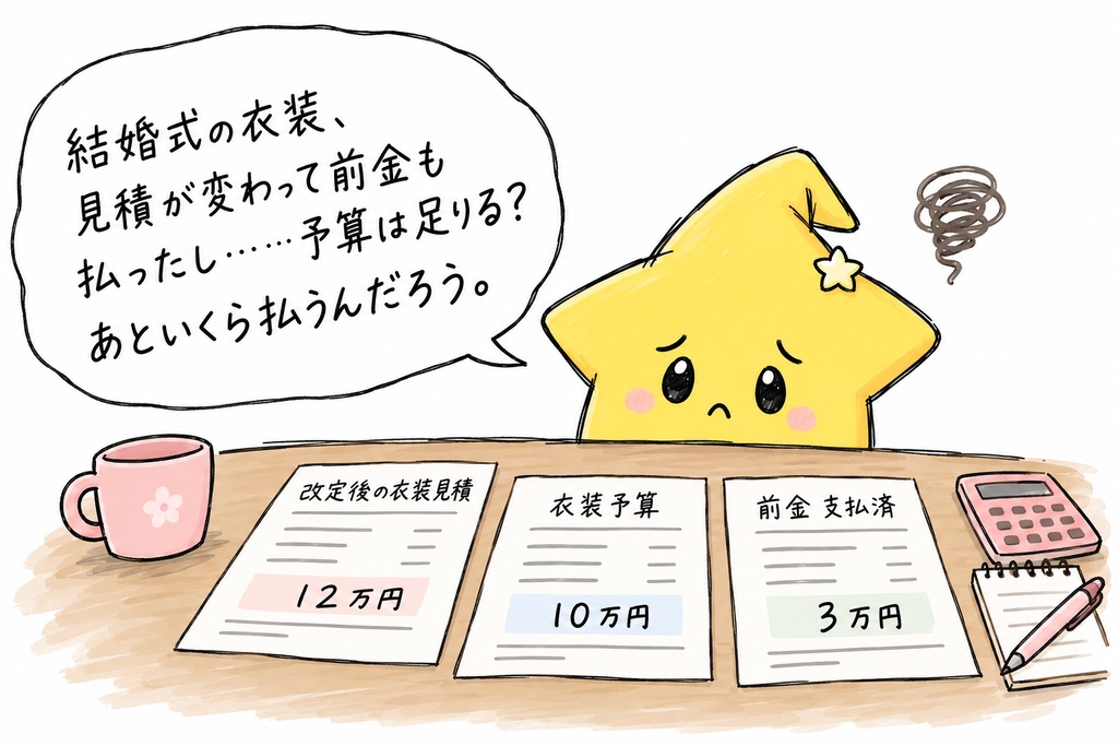 結婚式の費用管理｜最新見積・予算差額・支払残額 Excel