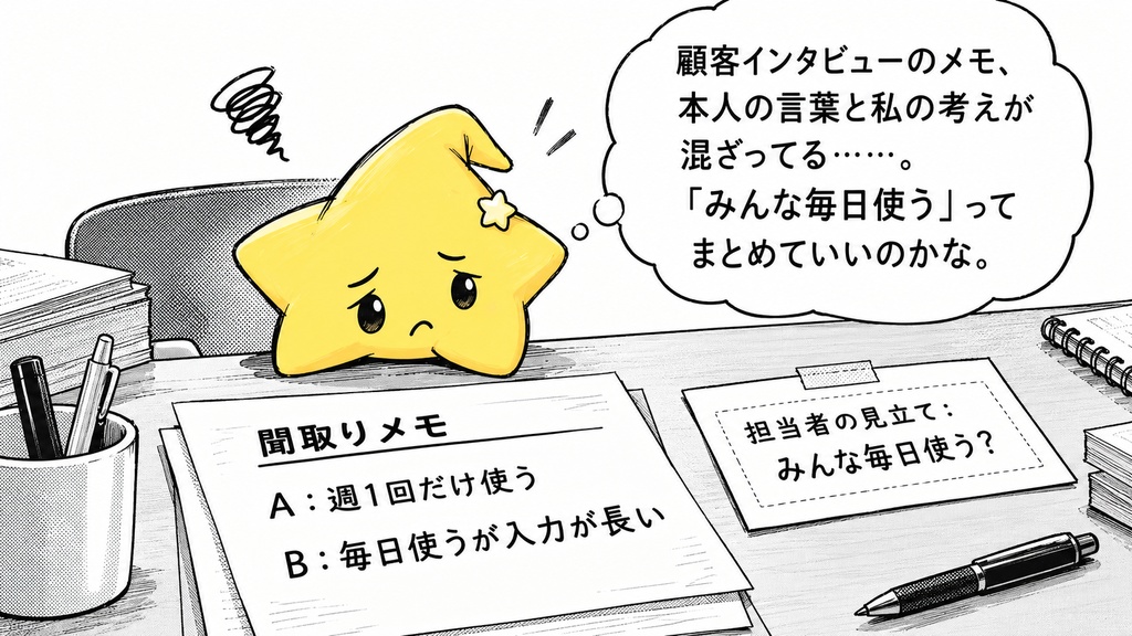 顧客インタビューの発言整理AIプロンプト50選｜行動場面・課題候補・意見の違い・追加質問 PDF
