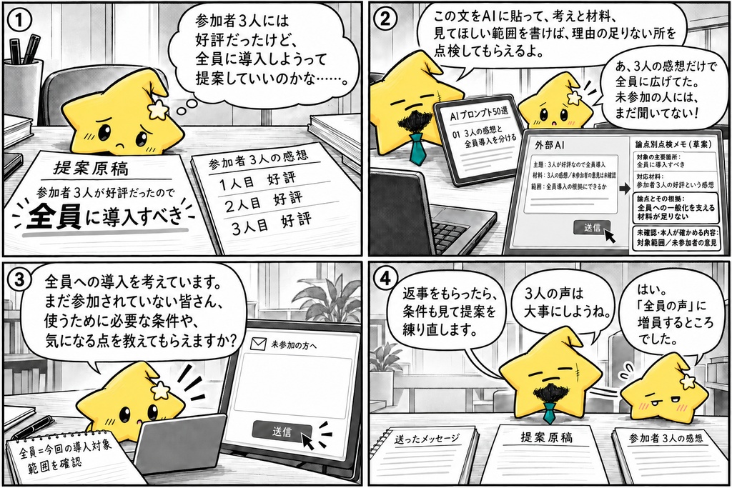 主張の論理点検|根拠・隠れた前提・反例・反論・結論の限定 AIプロンプト50選 PDF