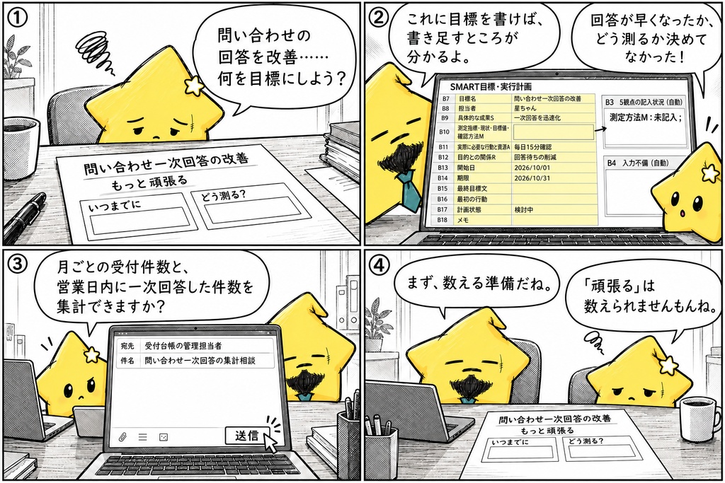 SMART目標設定|行動・期限 Excel