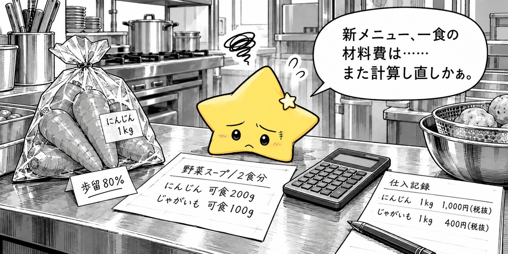 レシピ原価計算｜一食材料費 Excel